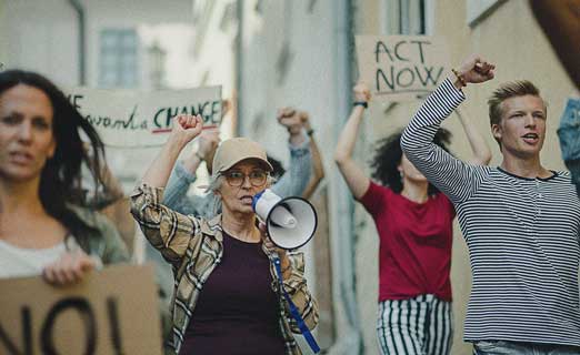 Activists Protesting Peacefully in the street